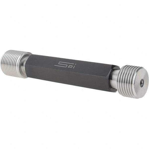 SPI - 1-12, Class 3B, Double End Plug Thread Go/No Go Gage - Steel, Size 4 Handle Included - Industrial Tool & Supply