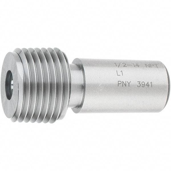 SPI - 1/2-14 Single End Tapered Plug Pipe Thread Gage - Handle Size 4, Handle Not Included, NPT-L1 Tolerance, NIST Traceability Certification Included - Industrial Tool & Supply