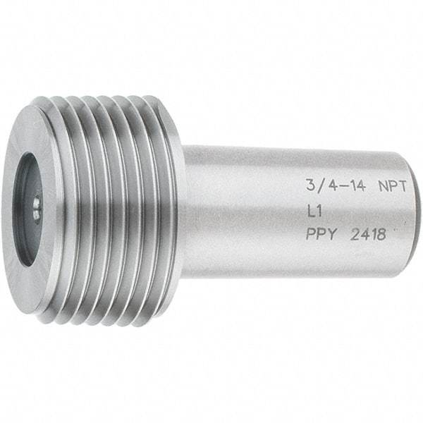SPI - 3/4-14 Single End Tapered Plug Pipe Thread Gage - Handle Size 4, Handle Not Included, NPT-L1 Tolerance, NIST Traceability Certification Included - Industrial Tool & Supply