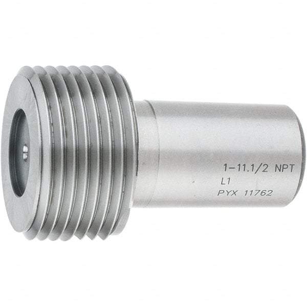 SPI - 1 - 11-1/2 Single End Tapered Plug Pipe Thread Gage - Handle Size 5, Handle Not Included, NPT-L1 Tolerance, NIST Traceability Certification Included - Industrial Tool & Supply