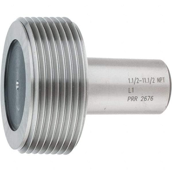 SPI - 1-1/2 - 11-1/2 Single End Tapered Plug Pipe Thread Gage - Handle Size 5, Handle Not Included, NPT-L1 Tolerance, NIST Traceability Certification Included - Industrial Tool & Supply