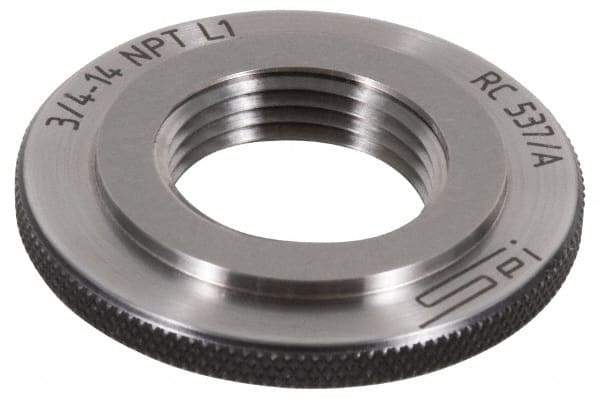 SPI - 1/16-27 Thread, Oil Hardened Non-Shrinking Steel (OHNS), Class L1, Ring Pipe Thread Gage - NPT Thread - Industrial Tool & Supply