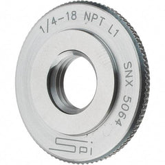 SPI - 1/4-18 Thread, Oil Hardened Non-Shrinking Steel (OHNS), Class L1, Ring Pipe Thread Gage - NPT Thread - Industrial Tool & Supply