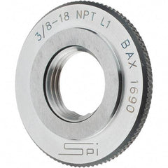 SPI - 3/8-18 Thread, Oil Hardened Non-Shrinking Steel (OHNS), Class L1, Ring Pipe Thread Gage - NPT Thread - Industrial Tool & Supply