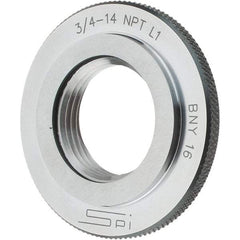 SPI - 3/4-14 Thread, Oil Hardened Non-Shrinking Steel (OHNS), Class L1, Ring Pipe Thread Gage - NPT Thread - Industrial Tool & Supply