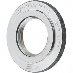 SPI - 1-1/4 - 11-1/2 Thread, Oil Hardened Non-Shrinking Steel (OHNS), Class L1, Ring Pipe Thread Gage - NPT Thread - Industrial Tool & Supply