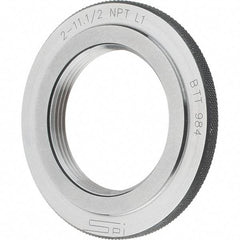 SPI - 2 - 11-1/2 Thread, Oil Hardened Non-Shrinking Steel (OHNS), Class L1, Ring Pipe Thread Gage - NPT Thread - Industrial Tool & Supply