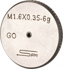 SPI - M1.6x0.35 Go Single Ring Thread Gage - Class 6G, Oil Hardened Nonshrinking Steel (OHNS), NPL Traceability Certification Included - Industrial Tool & Supply