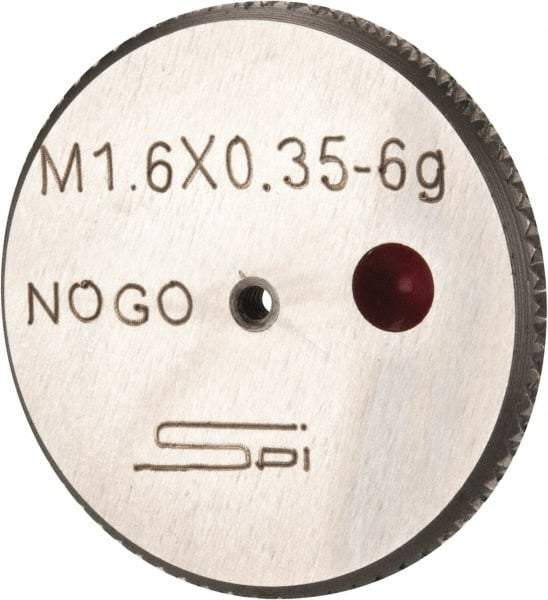 SPI - M1.6x0.35 No Go Single Ring Thread Gage - Class 6G, Oil Hardened Nonshrinking Steel (OHNS), NPL Traceability Certification Included - Industrial Tool & Supply