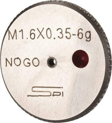 SPI - M1.6x0.35 No Go Single Ring Thread Gage - Class 6G, Oil Hardened Nonshrinking Steel (OHNS), NPL Traceability Certification Included - Industrial Tool & Supply