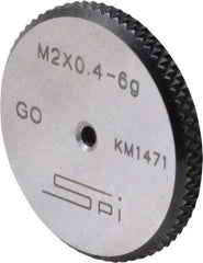 SPI - M2x0.4 Go Single Ring Thread Gage - Class 6G, Oil Hardened Nonshrinking Steel (OHNS), NPL Traceability Certification Included - Industrial Tool & Supply
