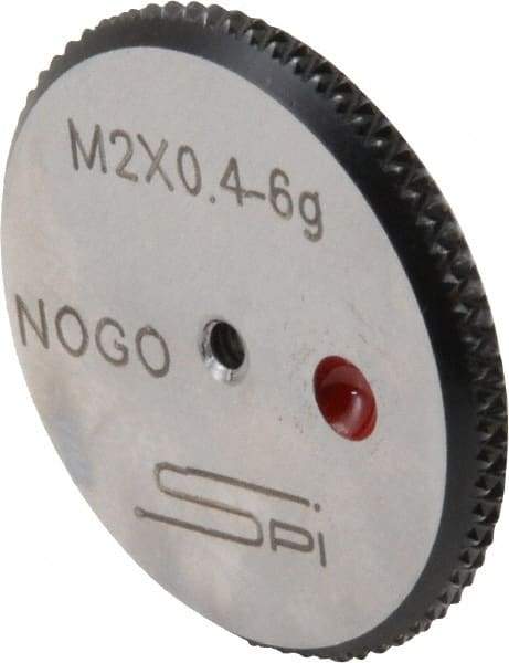 SPI - M2x0.4 No Go Single Ring Thread Gage - Class 6G, Oil Hardened Nonshrinking Steel (OHNS), NPL Traceability Certification Included - Industrial Tool & Supply
