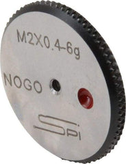 SPI - M2x0.4 No Go Single Ring Thread Gage - Class 6G, Oil Hardened Nonshrinking Steel (OHNS), NPL Traceability Certification Included - Industrial Tool & Supply