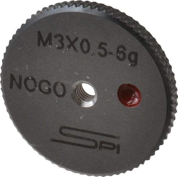 SPI - M3x0.5 No Go Single Ring Thread Gage - Class 6G, Oil Hardened Nonshrinking Steel (OHNS), NPL Traceability Certification Included - Industrial Tool & Supply