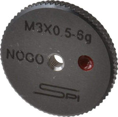 SPI - M3x0.5 No Go Single Ring Thread Gage - Class 6G, Oil Hardened Nonshrinking Steel (OHNS), NPL Traceability Certification Included - Industrial Tool & Supply