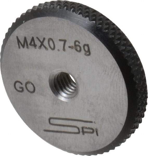 SPI - M4x0.7 Go Single Ring Thread Gage - Class 6G, Oil Hardened Nonshrinking Steel (OHNS), NPL Traceability Certification Included - Industrial Tool & Supply
