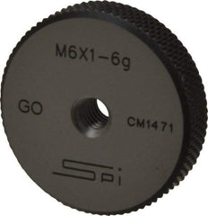 SPI - M6x1 Go Single Ring Thread Gage - Class 6G, Oil Hardened Nonshrinking Steel (OHNS), NPL Traceability Certification Included - Industrial Tool & Supply