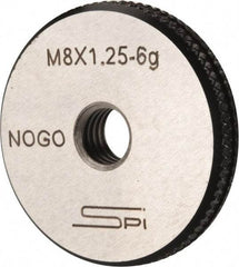 SPI - M8x1.25 No Go Single Ring Thread Gage - Class 6G, Oil Hardened Nonshrinking Steel (OHNS), NPL Traceability Certification Included - Industrial Tool & Supply