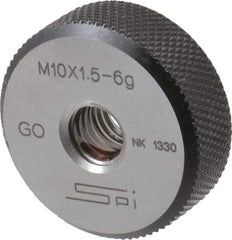 SPI - M10x1.5 Go Single Ring Thread Gage - Class 6G, Oil Hardened Nonshrinking Steel (OHNS), NPL Traceability Certification Included - Industrial Tool & Supply