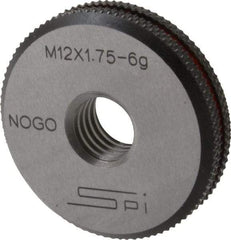 SPI - M12x1.75 No Go Single Ring Thread Gage - Class 6G, Oil Hardened Nonshrinking Steel (OHNS), NPL Traceability Certification Included - Industrial Tool & Supply