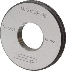 SPI - M22x1.5 No Go Single Ring Thread Gage - Class 6G, Oil Hardened Nonshrinking Steel (OHNS), NPL Traceability Certification Included - Industrial Tool & Supply