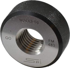 SPI - M24x3 Go Single Ring Thread Gage - Class 6G, Oil Hardened Nonshrinking Steel (OHNS), NPL Traceability Certification Included - Industrial Tool & Supply