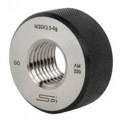 SPI - M30x3.5 Go Single Ring Thread Gage - Class 6G, Oil Hardened Nonshrinking Steel (OHNS), NPL Traceability Certification Included - Industrial Tool & Supply
