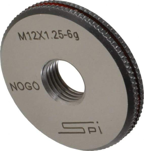 SPI - M12x1.25 No Go Single Ring Thread Gage - Class 6G, Oil Hardened Nonshrinking Steel (OHNS), NPL Traceability Certification Included - Industrial Tool & Supply