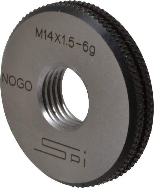 SPI - M14x1.5 No Go Single Ring Thread Gage - Class 6G, Oil Hardened Nonshrinking Steel (OHNS), NPL Traceability Certification Included - Industrial Tool & Supply