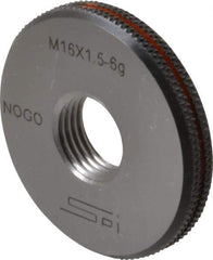 SPI - M16x1.5 No Go Single Ring Thread Gage - Class 6G, Oil Hardened Nonshrinking Steel (OHNS), NPL Traceability Certification Included - Industrial Tool & Supply