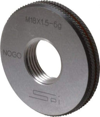 SPI - M18x1.5 No Go Single Ring Thread Gage - Class 6G, Oil Hardened Nonshrinking Steel (OHNS), NPL Traceability Certification Included - Industrial Tool & Supply