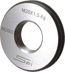 SPI - M20x1.5 No Go Single Ring Thread Gage - Class 6G, Oil Hardened Nonshrinking Steel (OHNS), NPL Traceability Certification Included - Industrial Tool & Supply