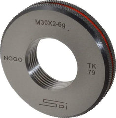 SPI - M30x2 No Go Single Ring Thread Gage - Class 6G, Oil Hardened Nonshrinking Steel (OHNS), NPL Traceability Certification Included - Industrial Tool & Supply