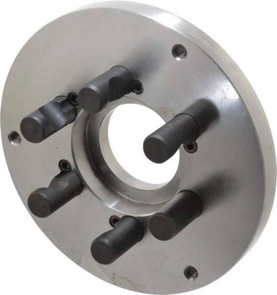 Buck Chuck Company - Adapter Back Plate for 8" Diam Self Centering Lathe Chucks - D1-5 Mount, 2.39" Through Hole Diam, 6.283mm ID, 7.87" OD, 0.794" Flange Height, Steel - Industrial Tool & Supply
