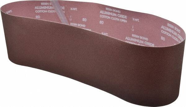 Norton - 6" Wide x 48" OAL, 80 Grit, Aluminum Oxide Abrasive Belt - Aluminum Oxide, Medium, Coated - Industrial Tool & Supply