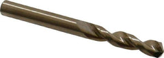 Cleveland - 0.257" 135° Parabolic Flute Cobalt Screw Machine Drill Bit - Oxide/Gold Finish, Right Hand Cut, 1-7/16" Flute Length, 2-5/8" OAL, Split Point, Straight Shank - Industrial Tool & Supply
