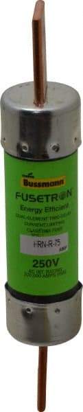 Cooper Bussmann - 250 VAC, 75 Amp, Time Delay General Purpose Fuse - Bolt-on Mount, 5-7/8" OAL, 20 at DC, 200 (RMS) kA Rating, 1-1/16" Diam - Industrial Tool & Supply