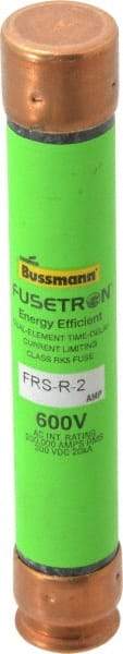 Cooper Bussmann - 300 VDC, 600 VAC, 2 Amp, Time Delay General Purpose Fuse - Fuse Holder Mount, 127mm OAL, 20 at DC, 200 (RMS) kA Rating, 13/16" Diam - Industrial Tool & Supply