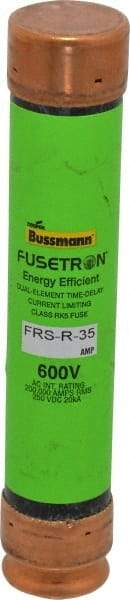 Cooper Bussmann - 250 VDC, 600 VAC, 35 Amp, Time Delay General Purpose Fuse - Fuse Holder Mount, 5-1/2" OAL, 20 at DC, 200 (RMS) kA Rating, 1-1/16" Diam - Industrial Tool & Supply