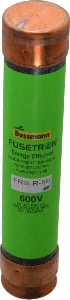 Cooper Bussmann - 250 VDC, 600 VAC, 50 Amp, Time Delay General Purpose Fuse - Fuse Holder Mount, 5-1/2" OAL, 20 at DC, 200 (RMS) kA Rating, 1-1/16" Diam - Industrial Tool & Supply
