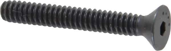 Camcar - #6-32 UNC Hex Socket Drive, 82° Flat Screw - Alloy Steel, Black Oxide Finish, Fully Threaded, 1" OAL - Industrial Tool & Supply