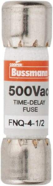 Cooper Bussmann - 500 VAC, 4.5 Amp, Time Delay General Purpose Fuse - Fuse Holder Mount, 1-1/2" OAL, 10 at AC kA Rating, 13/32" Diam - Industrial Tool & Supply