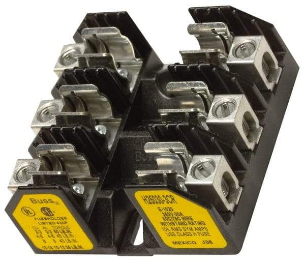 Cooper Bussmann - 1 Pole, 8 to 1/0 AWG, 250 VAC/VDC, 100 Amp, Screw Mount Fuse Block - 7.36 Inch Long x 1.81 Inch Wide x 2.06 Inch High Block - Industrial Tool & Supply