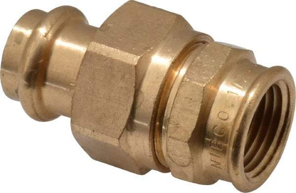 NIBCO - 1/2" Wrot Copper Pipe Union - P x F, Press Fitting - Industrial Tool & Supply