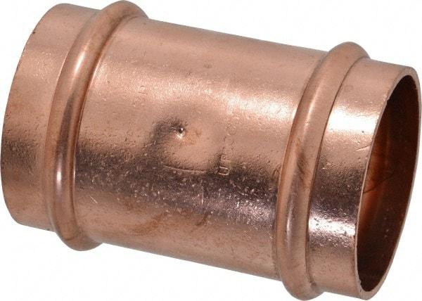 NIBCO - 2" Wrot Copper Pipe Coupling - P x P, Press Fitting - Industrial Tool & Supply