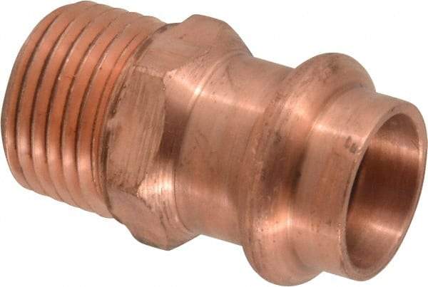 NIBCO - 1/2" Wrot Copper Pipe Adapter - P x M, Press Fitting - Industrial Tool & Supply
