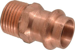 NIBCO - 1/2" Wrot Copper Pipe Adapter - P x M, Press Fitting - Industrial Tool & Supply