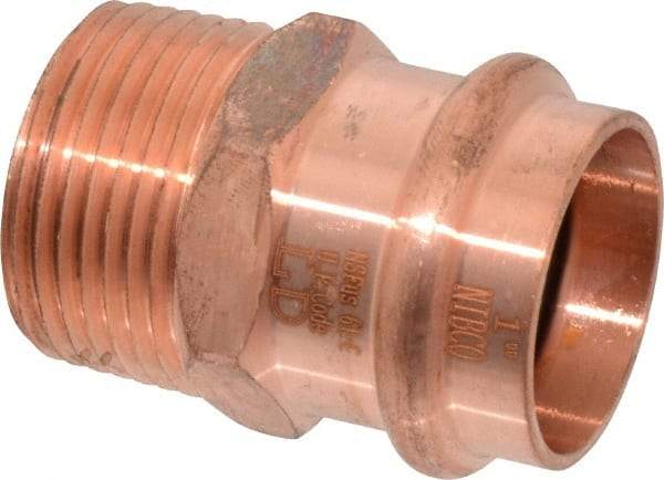 NIBCO - 1" Wrot Copper Pipe Adapter - P x M, Press Fitting - Industrial Tool & Supply