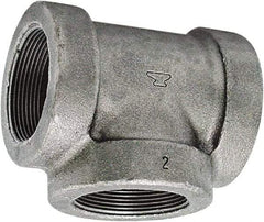 Made in USA - Size 2", Class 125, Cast Iron Black Pipe Tee - 175 psi, FPT End Connection - Industrial Tool & Supply