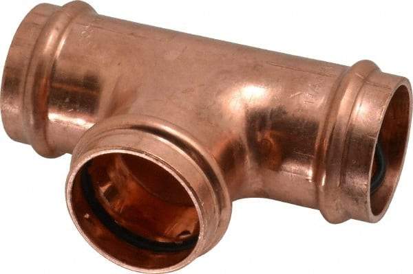 NIBCO - 1-1/4" Wrot Copper Pipe Tee - P, Press Fitting - Industrial Tool & Supply